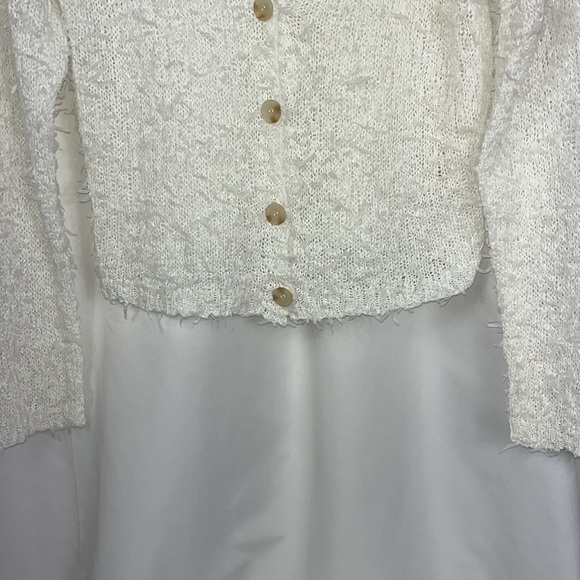 V ery J button down long sleeve cardigan Sz L White - Picture 4 of 10